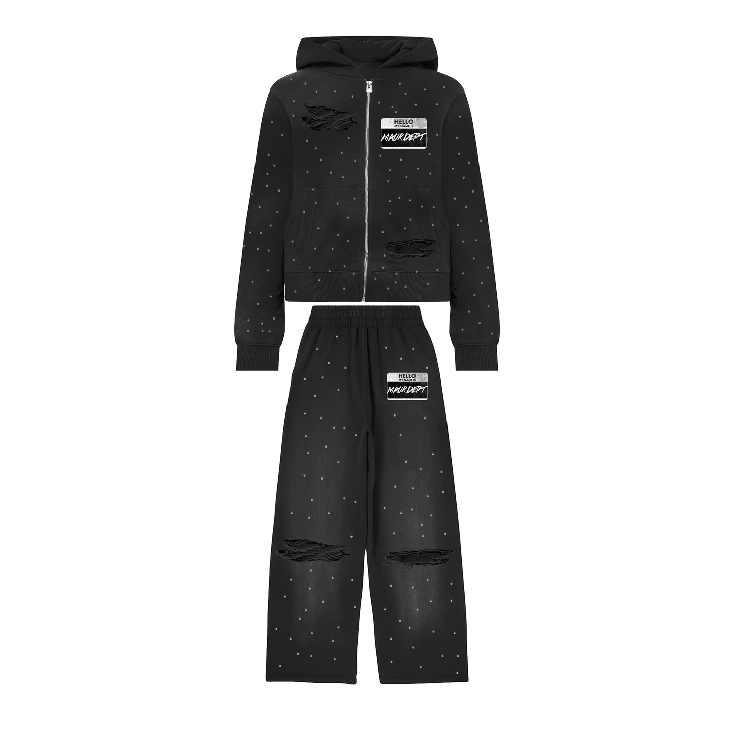BLACK HELLO SWEATSUIT