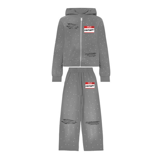 GREY HELLO SWEATSUIT