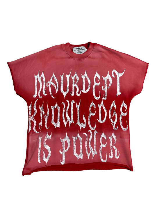 MAUR RED KNOWLEDGE IS POWER TEE